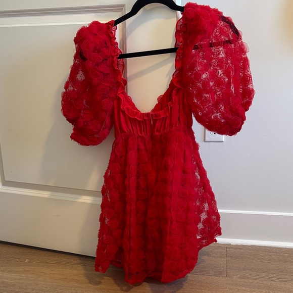 For Love And Lemons Vibrant Red Kids Dress - Picture 4 of 4